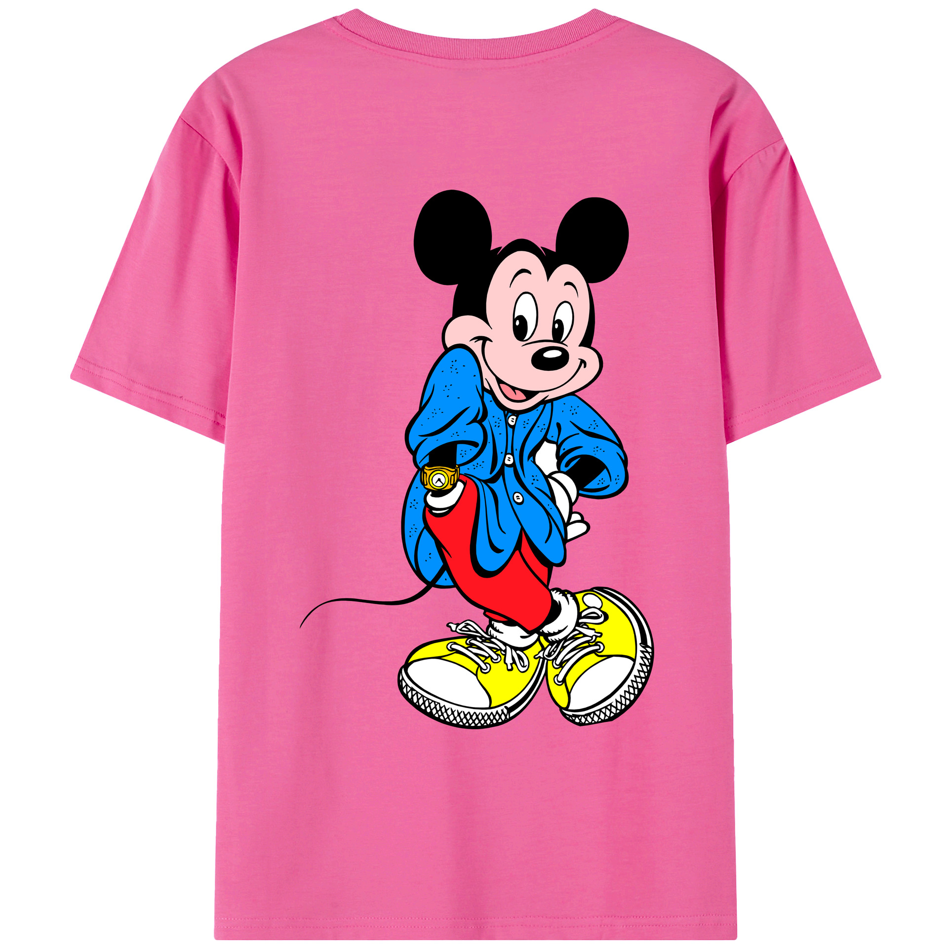 （画像用） ミッキーマウス Mickey Mouse レディース半袖Tシャツ(バックプリント)